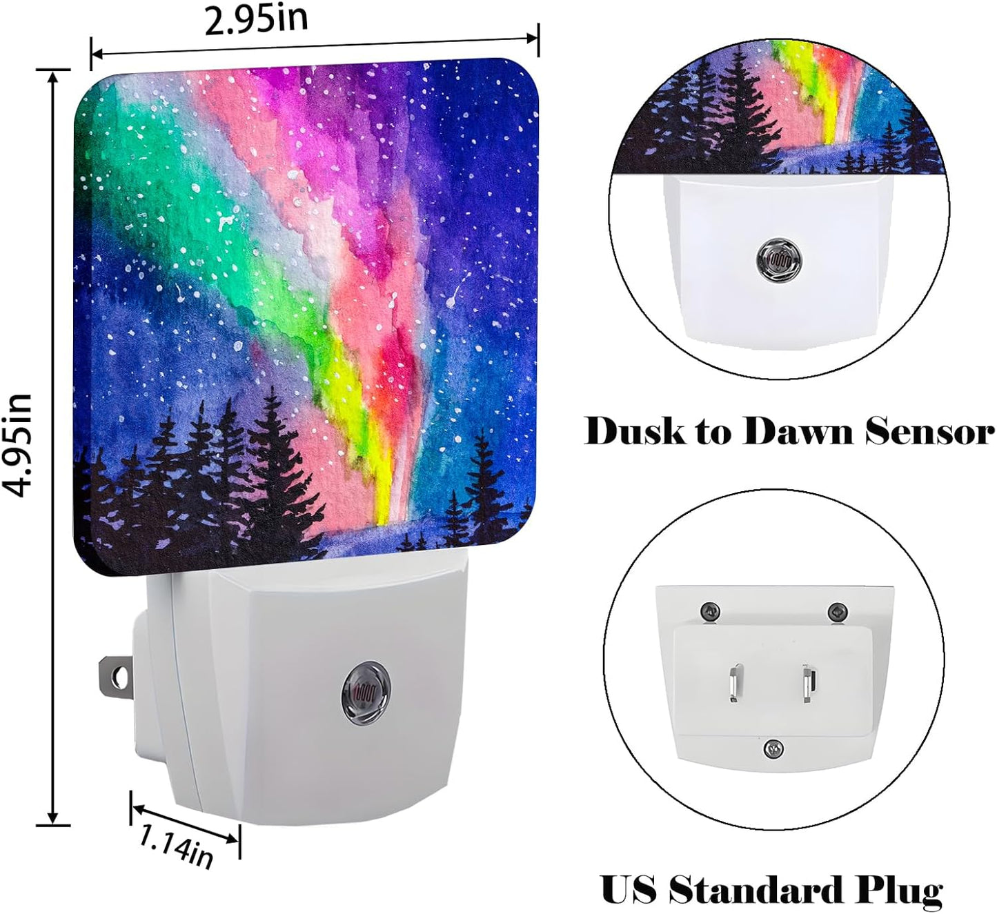 Northern Lights Night Light,Plug-in Nightlights Auto Sensor Night Lamp Dusk to Dawn Lamp Home Decor for Nursery Children Girls Boys