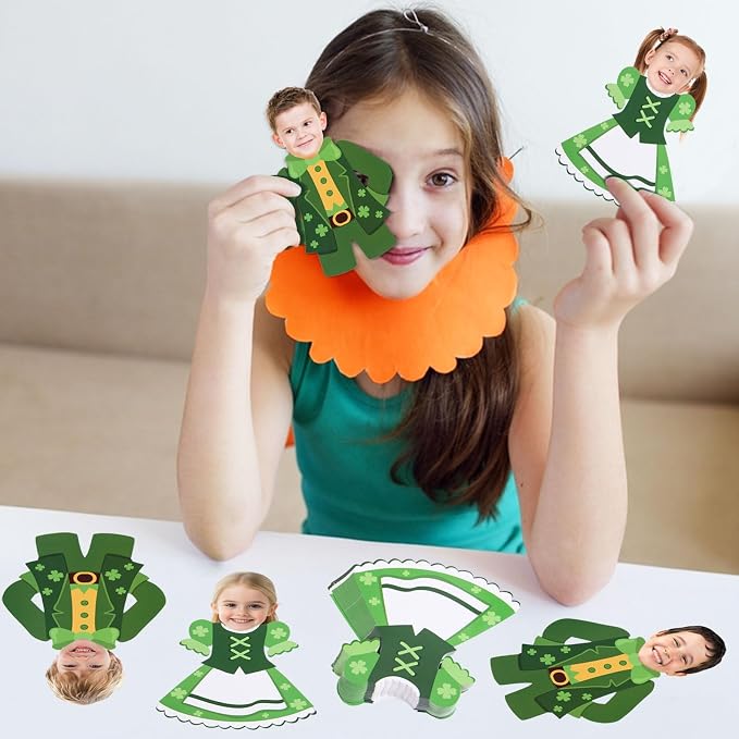 FOBSME 100 Pcs St. Patrick's Day Leprechaun Cutouts 5.91 Inch St. Patrick's Day