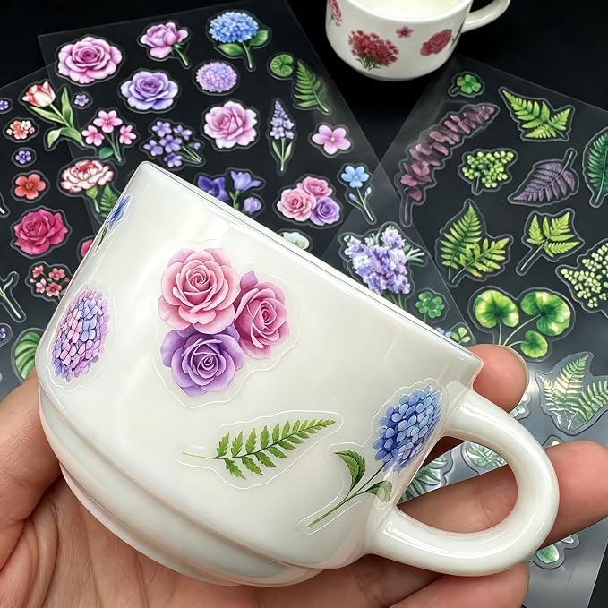 316PCS Transparent Flower Stickers: