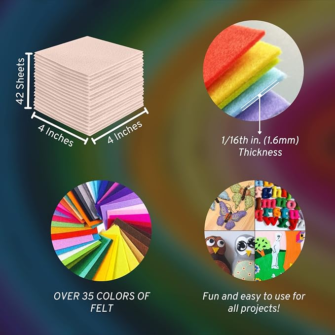 FabricLA Acrylic Felt Sheets for Crafts