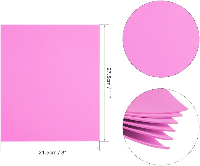 uxcell Dark Pink EVA Foam Sheets 11 x 8 inch 1.7mm Thickness