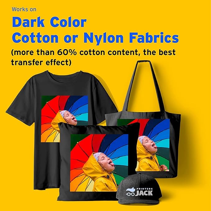 Printers Jack Iron-On Heat Transfer Paper Dark & Light Bundle, 20