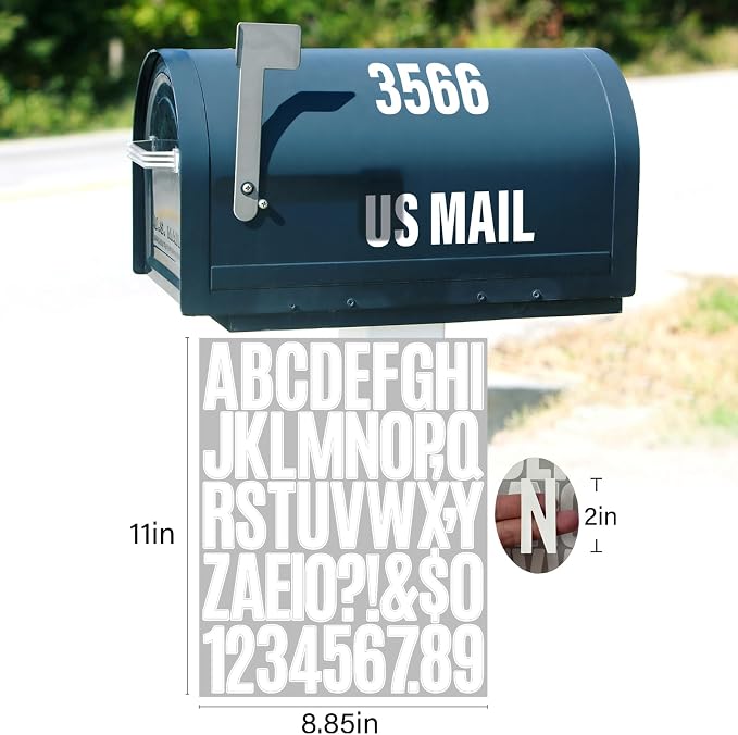 Letter Stickers, Mailbox Numbers, 2 Inch Waterproof Vinyl Alphabet | 2 Inch