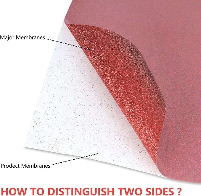 guangyintong Glitter Heat Transfer Vinyl HTV Rolls, Glitter Red HTV Vinyl