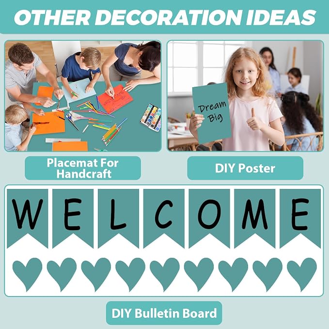 Qyeahkj 17.7in x 20ft Bulletin Board Paper Roll Bulletin Board Background Paper