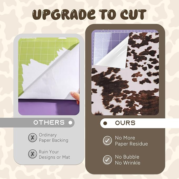 Tintnut Cow Print Permanent Vinyl 8 Sheets 12x10in Permanent Adhesive Vinyl |