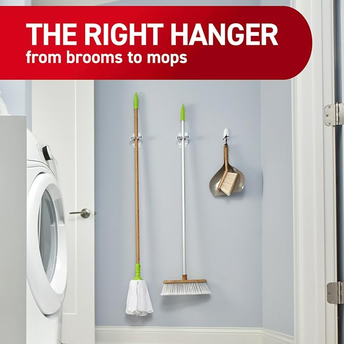 Command Broom and Mop Gripper, Organize Damage-Free