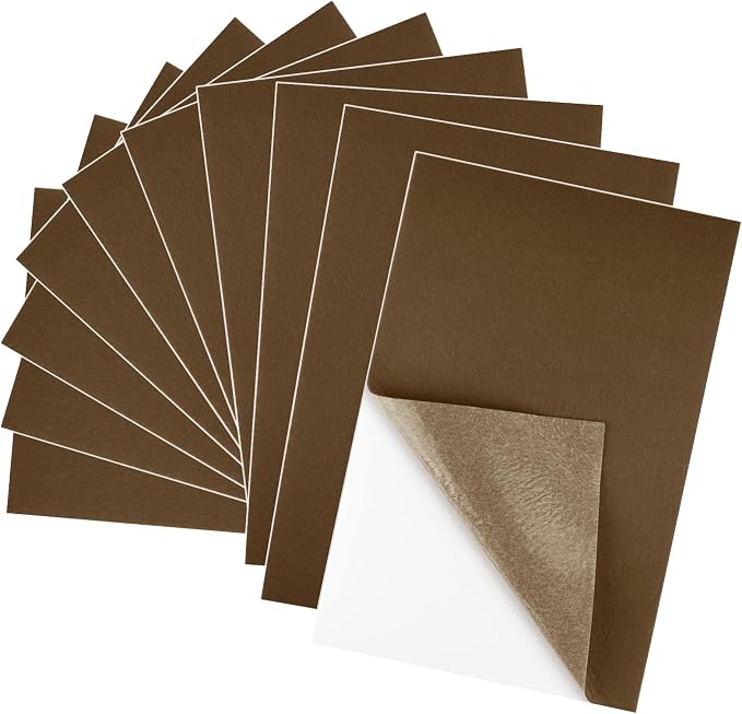 10PCS Brown Self Adhesive Felt Fabric Sheets Sticky Felt Sheets