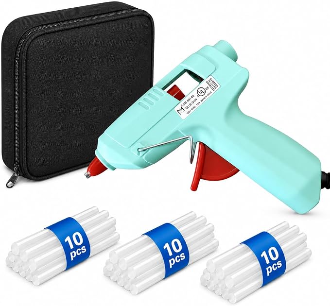 Mini Hot Glue Gun Kit with 30 Glue Sticks and Carrying Case, 15W Fast