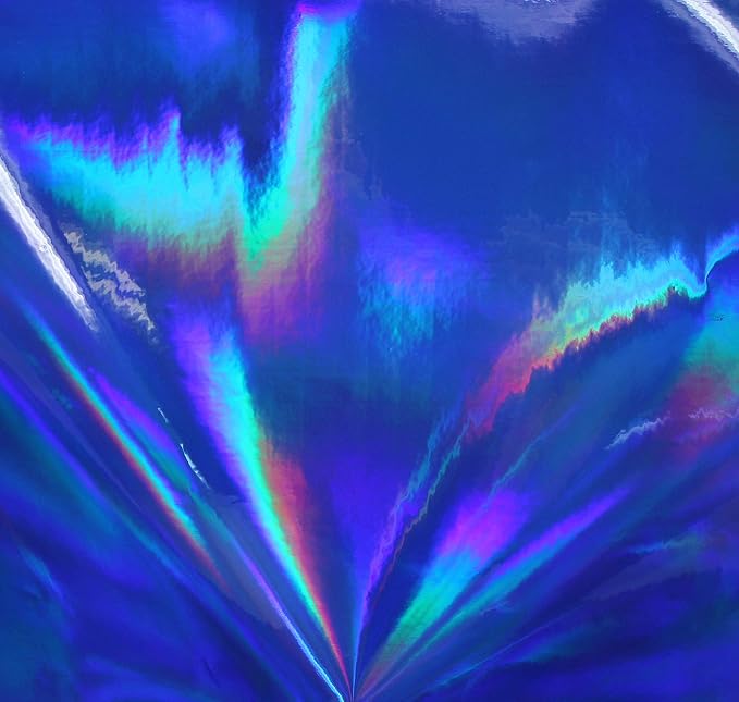 VViViD Deco65 Holographic Blue Chrome Permanent Adhesive 72 Inches x 12 Inches