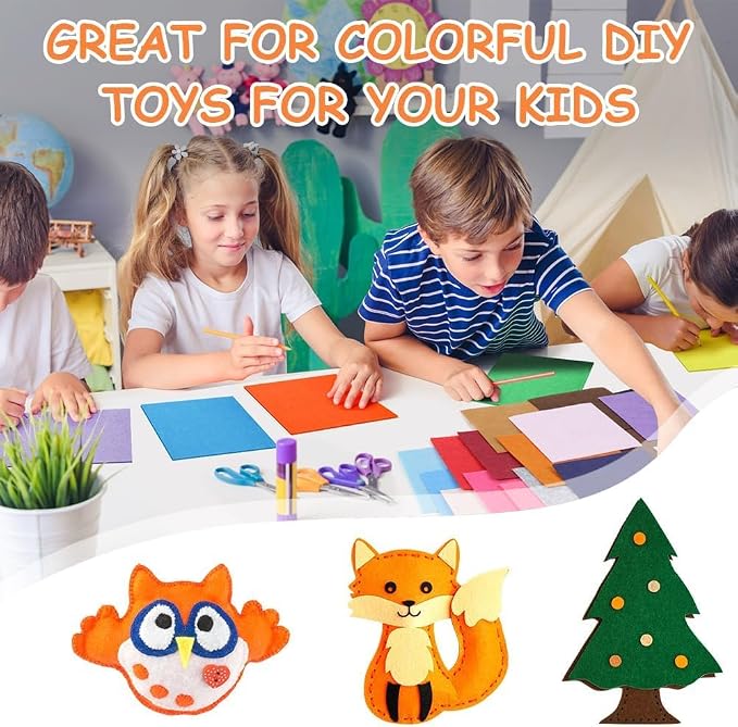 Ainiv 40pcs 8×12 inches Coloured Felt Fabric Sheets, Fabrics DIY Craftwork