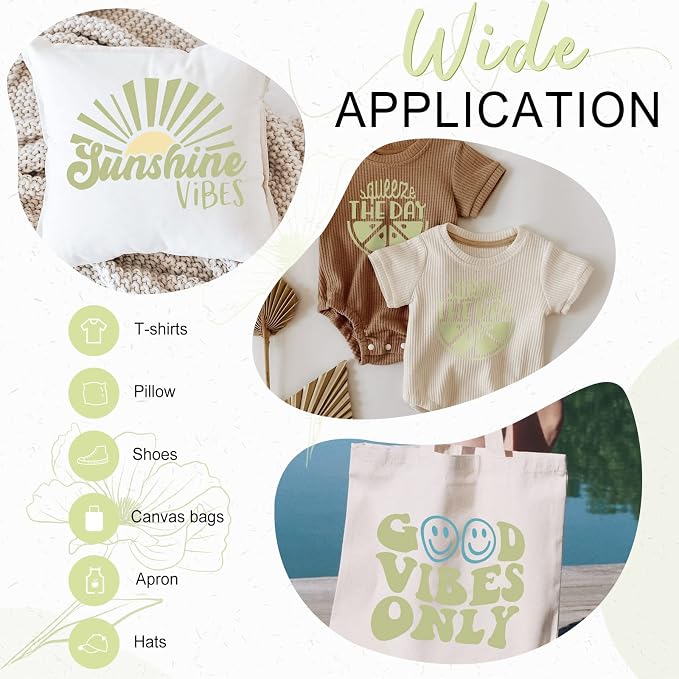 Tintnut Pear Green HTV Heat Transfer Vinyl, 10inx6ft Iron on Vinyl | Neutral