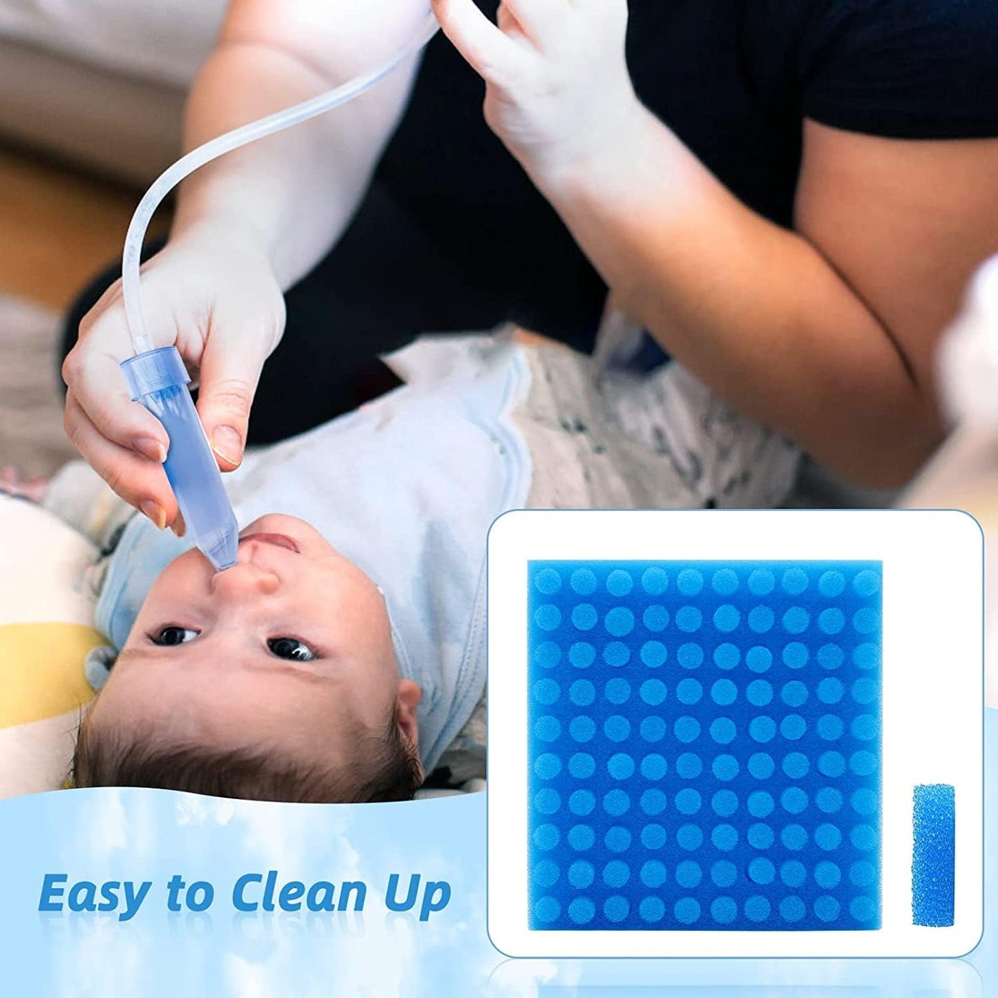 Nasal Aspirator Hygiene Sponges, Replacement for NoseFrida Nasal Aspirator Sponge, BPA, Phthalate & Latex Free (100 Pack)