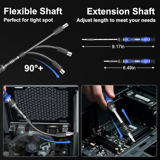 STREBITO Electric Screwdriver, 144-in-1 Precision Screwdriver Set, 120 Magnetic Bits, Organized Storage and Portability, Small Tool Kit for Electronics, PC, Computer and Laptop, Gifts for Men