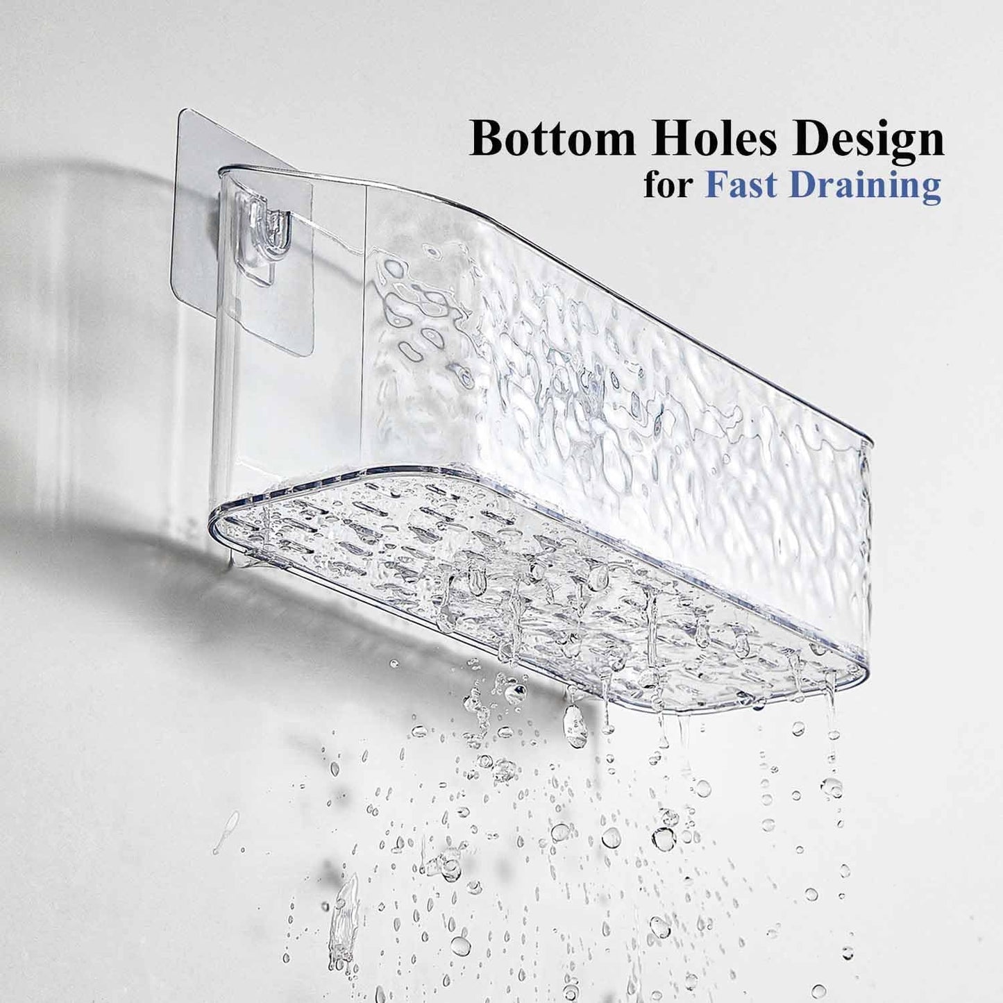 UNIKON Bath Toy Storage Holder Bathtub Toy Organizer, Large Capacity Shower Caddy for Bathroom, Clear Wave, 2 Pack