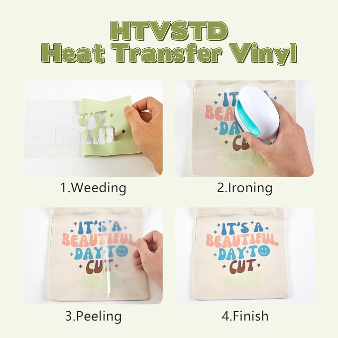 HTVSTD Tea Green Boho HTV Heat Transfer Vinyl 8pcs 12×10in Iron on Vinyl |