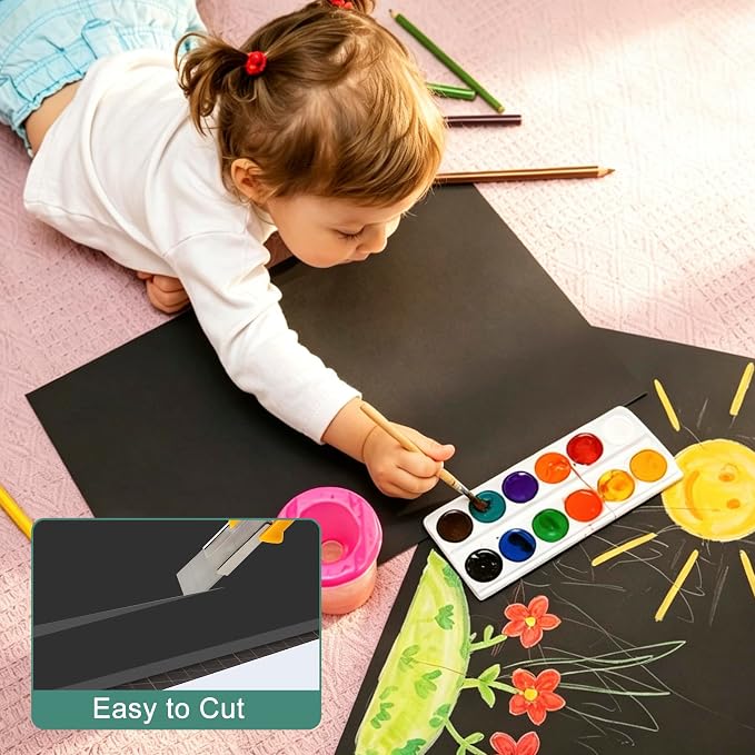 MYFAMIREA 12 Pack Black Foam Board 20" x 30", 3/16" Thick Board Poster