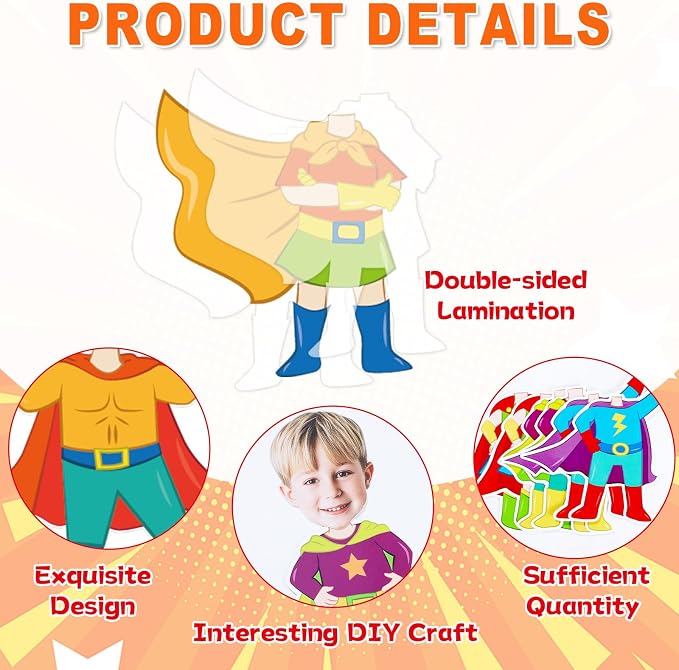 48Pcs Super Themed Cutouts Bulletin Board Decorations Hero Theme Paper Cut Outs