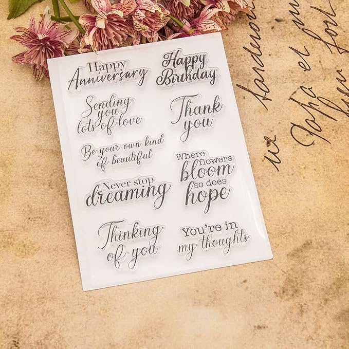 Happy Anniversary Greetings Blessings Silicone Clear Stamps Cards