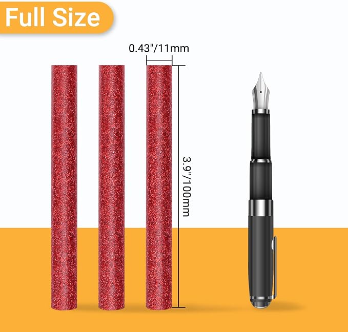 Glitter Red Hot Melt Glue Stick, Manarty 48 PCS Full Size Hot Melt Glue Sticks
