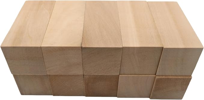 10PCS Basswood Carving Blocks, Whittling Wood Carving Kit, Unfinished Wooden