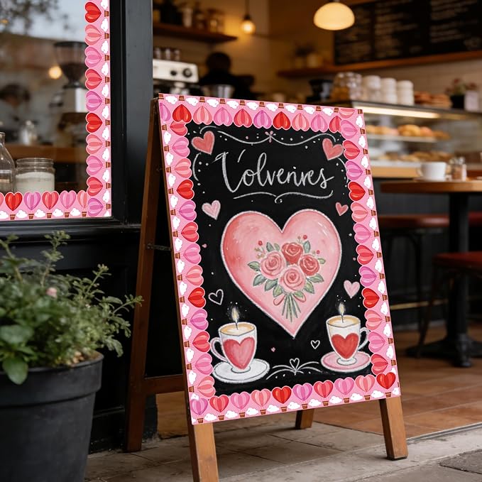 69 Ft Valentine’s Day Heart Hot Air Balloon Bulletin Board Border Love is in