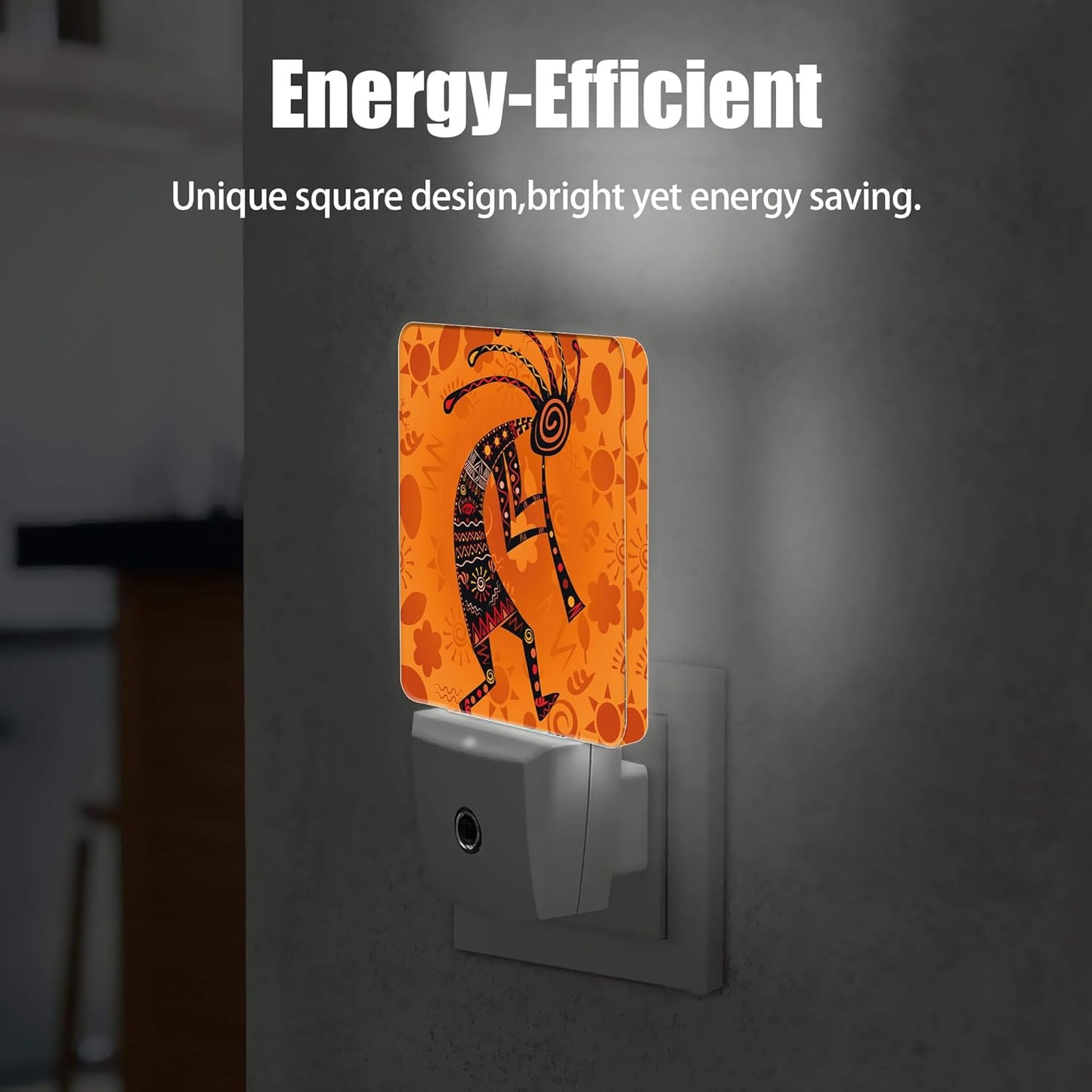 Ethnic African Deity Night Light, Kokopelli Plug into Wall with Dusk to Dawn Light Sensors, Warm Nightlights for Bedroom, Bathroom,Hallway, Kitchen, Gifts Ideal for Boys Girls Women Men