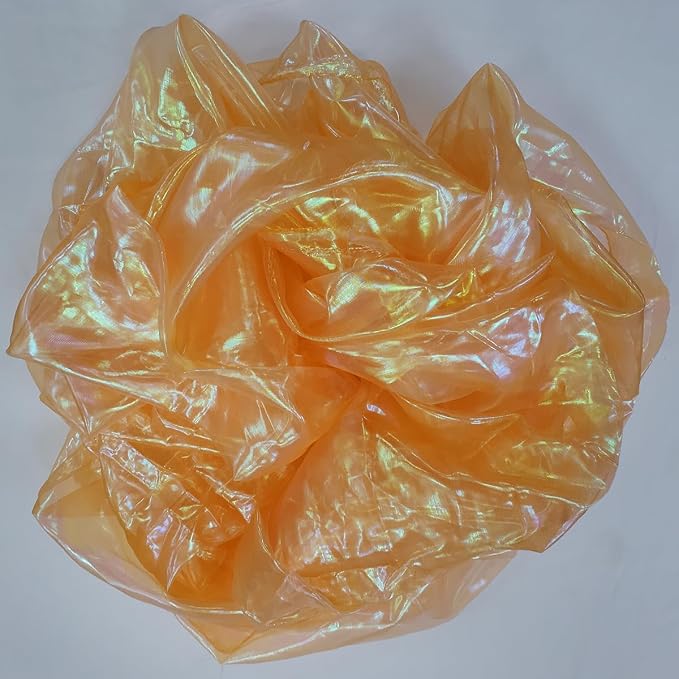 Orange Iridescent Organza Fabric
