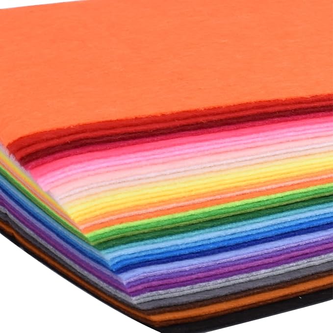 40pcs Coloured Felt Cloth Nonwoven 12 x 12 inches Felt Fabric Sheets DIY Craft