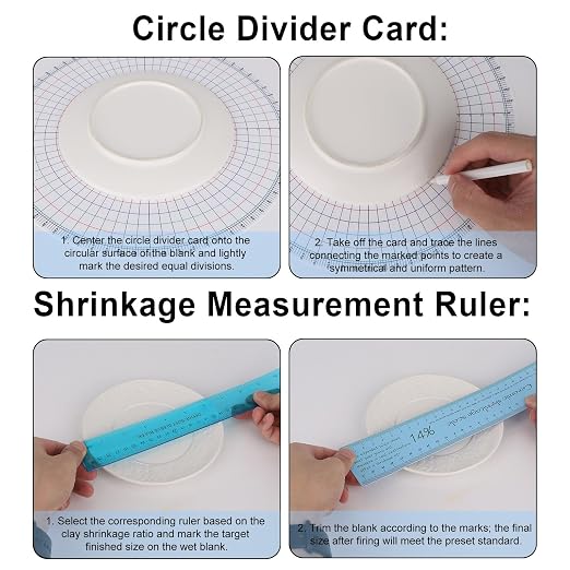 3pcs Ceramic Shrinkage Scale Ruler, Clay Sculpture Measuring Rulers Calipers