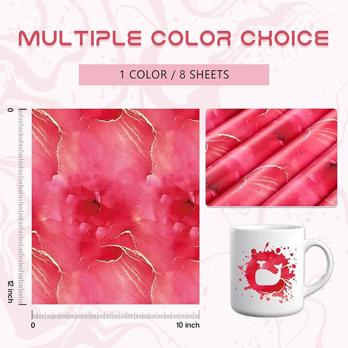 Tintnut Marble Permanent Vinyl 8 Sheets 12x10in Rose Pink Adhesive Vinyl |