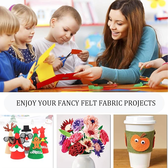 45Pcs Vibrant Felt Sheets for Sewing School Projects Party Craft Decoration |