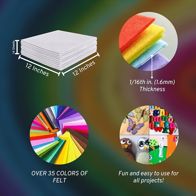 FabricLA Acrylic Felt Sheets for Crafts