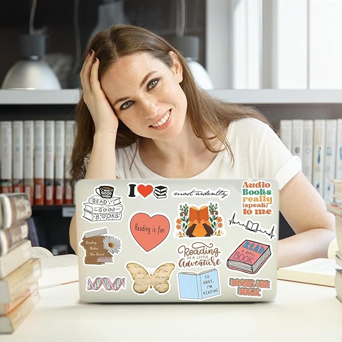 200PCS Book Stickers for Kindle, Bookish & Booktok Reading Stickers for Water