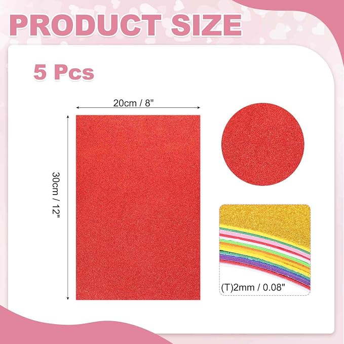 MECCANIXITY 5 Sheets Red Shiny Foam Sheets