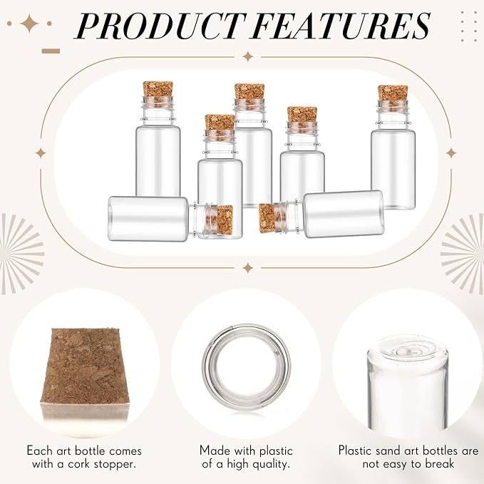 Bokon 100 Packs Mini Plastic Bottles
