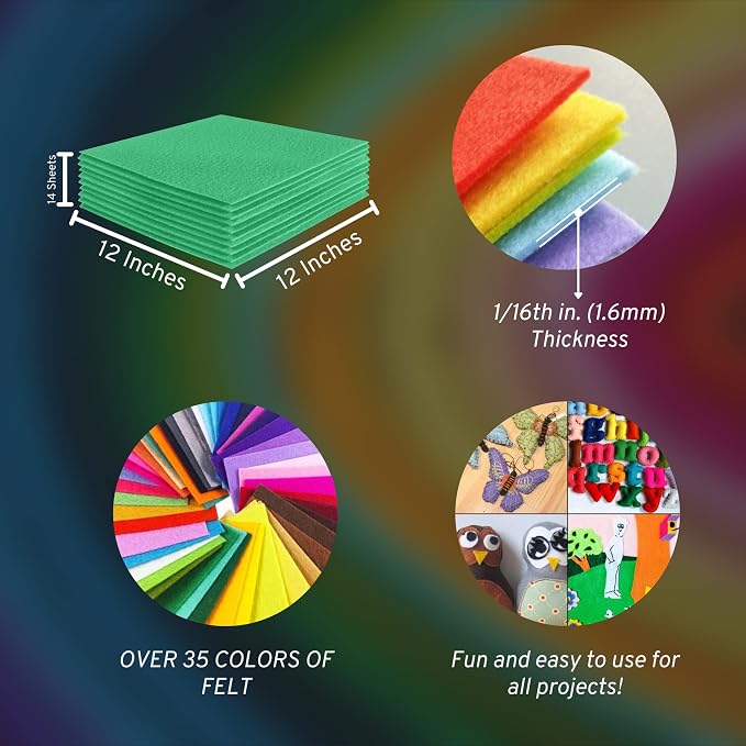 FabricLA Acrylic Felt Sheets for Crafts