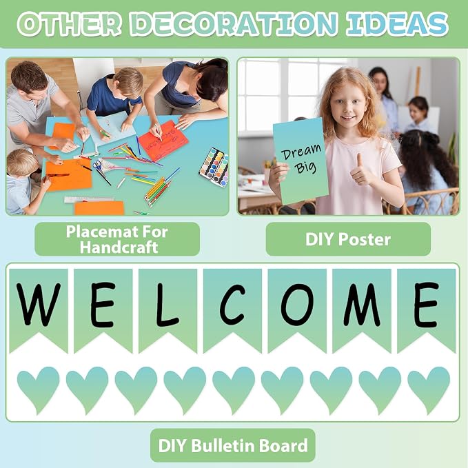 Qyeahkj 17.7in x 20ft Bulletin Board Paper Roll Bulletin Board Background Paper