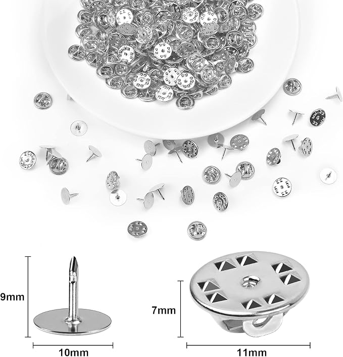 JANYUN 120 Pairs Butterfly Clutch Tie Tacks Metal Safty Secure Pin Back | Silver