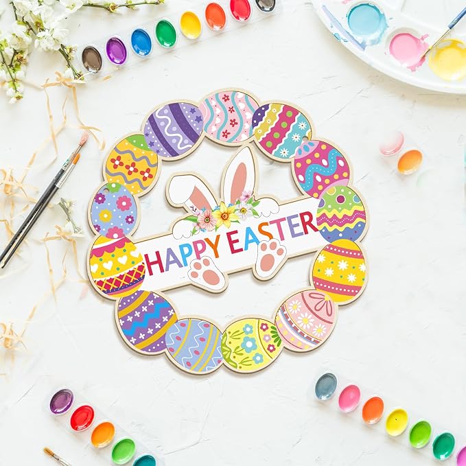 Large Size 12" Wooden Easter Ornaments to Paint, Wooden DIY Blank Unfinished
