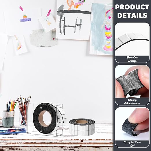 168 PCS Foam Tape Craft Double Sided Precut 3/4 X 1/2 Inch 3D Adhesive Foam