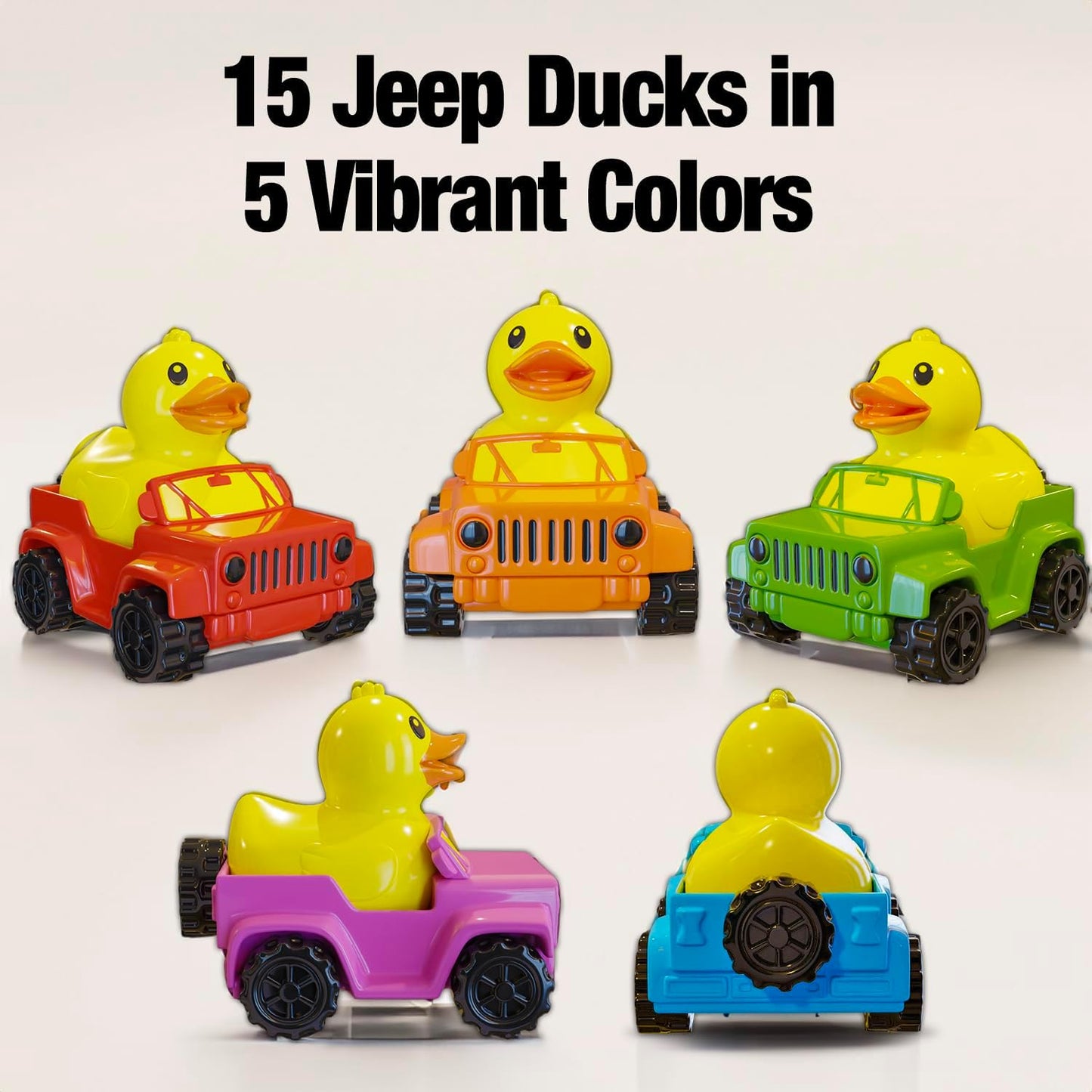 15 Jeep Ducks Rubber Ducks. 5 Classic Colors - 2.8 Inch - Bath Ducks The Shape of a Vehicle, Great for Jeep Ducking - Pelto Rubber Ducks in a Jeep