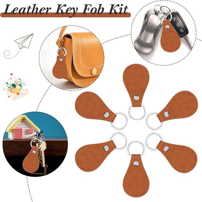 Taiyin 30 Pcs Leather Key Fob Kit