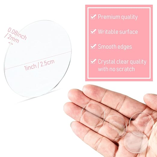 Outus 36 Pieces 1 Inch Acrylic Circle Blanks Acrylic Disc Blanks