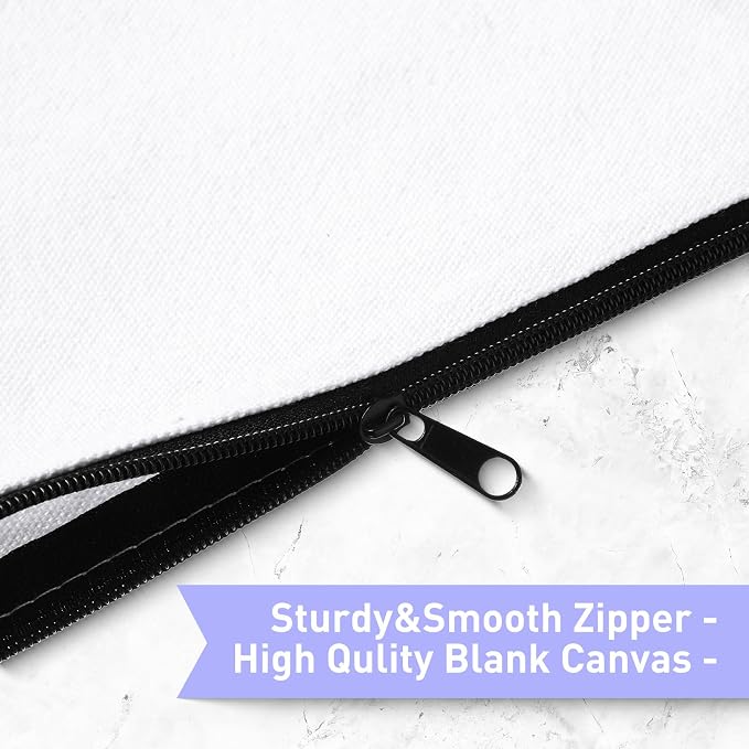 Reginary 80 Pack Canvas Zipper Makeup Bags Bulk Pencil Pouches Blank DIY Craft