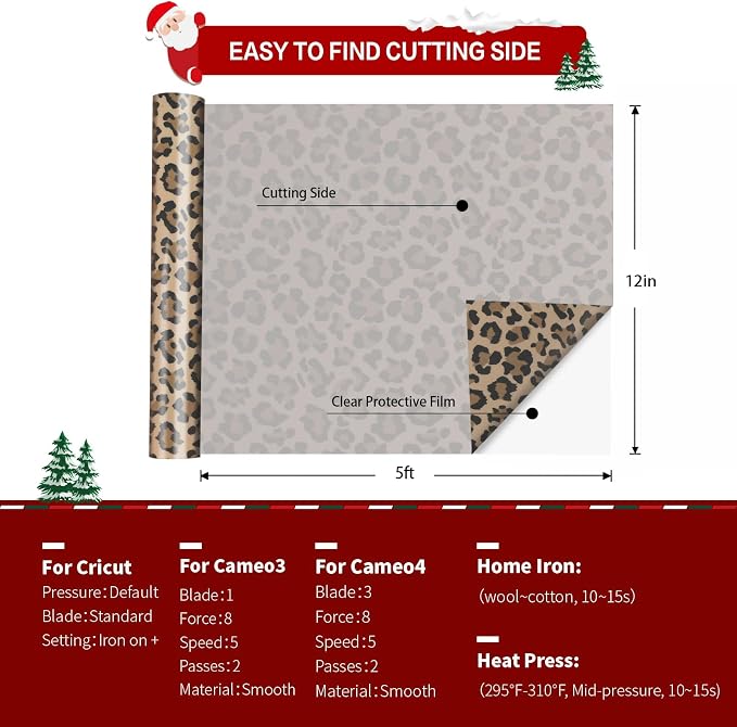 HTVRONT Leopard HTV Heat Transfer Vinyl Rolls