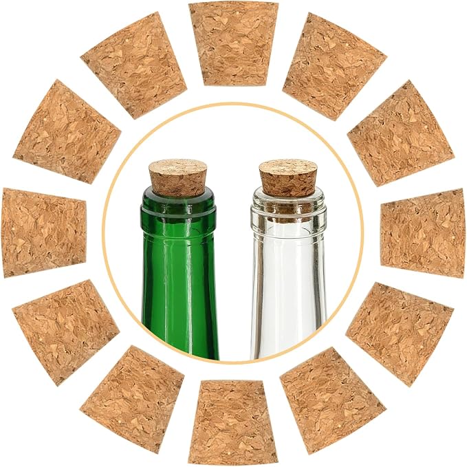 12Pcs Tapered Cork Plugs, 0.86 x 0.66 x 0.79 Inch Wooden Wine Bottle Cork