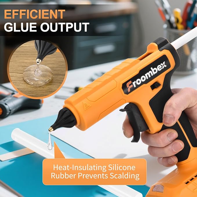 100W Cordless Hot Glue Gun for DeWalt 20V MAX Battery | Wireless Electric Power