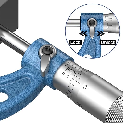 HDLNKAK Outside Micrometer, 1-2" Machinist Micrometer, 0.0001" Graduation