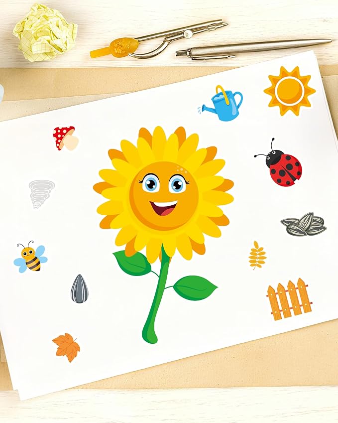 Aowplc 48 Sheets Fall Make a Face Stickers, 12 Designs Fun Fall Crafts